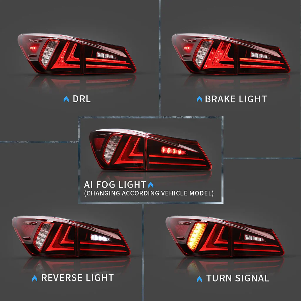 Комплект LED стопове за Lexus IS (2006-2013) с динамичен мигач - европейски стандарт