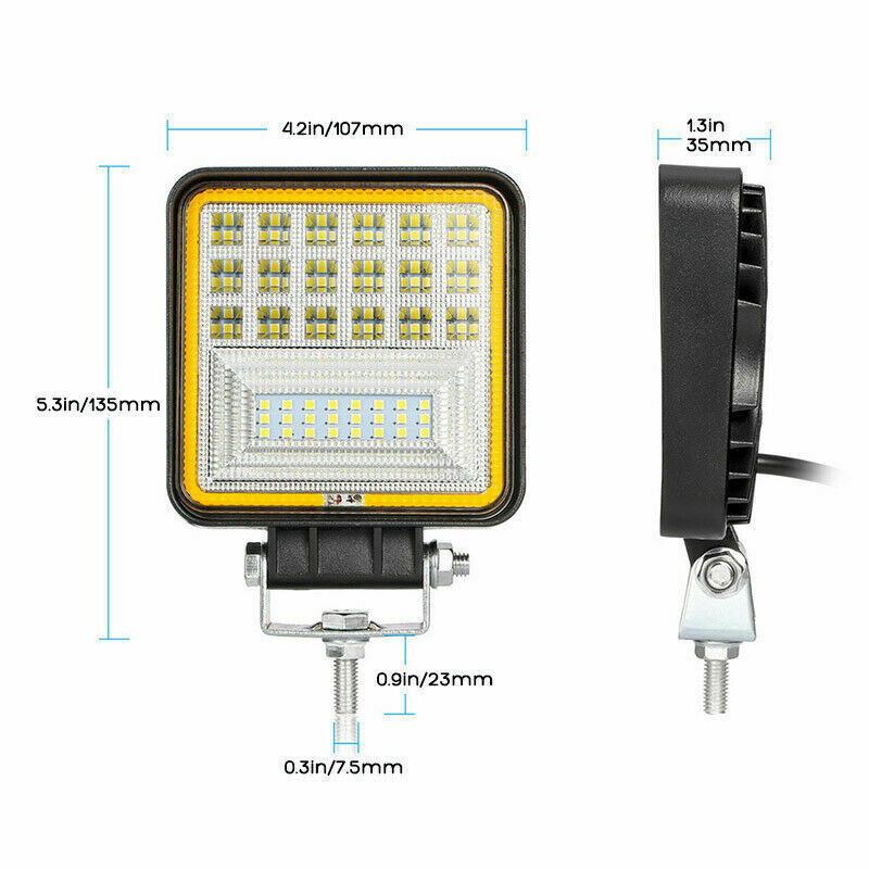 LED Работен Фар 126W Бял и Жълт с Комбиниран Лъч