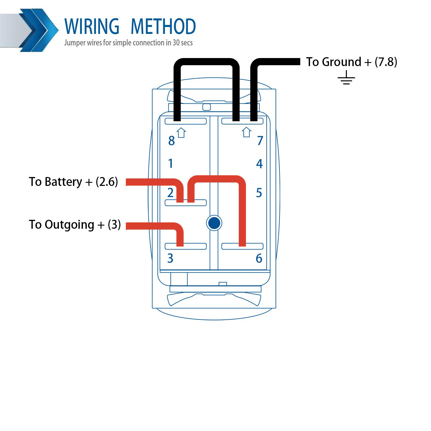 Бутон ROOF LIGHTS ON/OFF 12-24V със Синя Подсветка