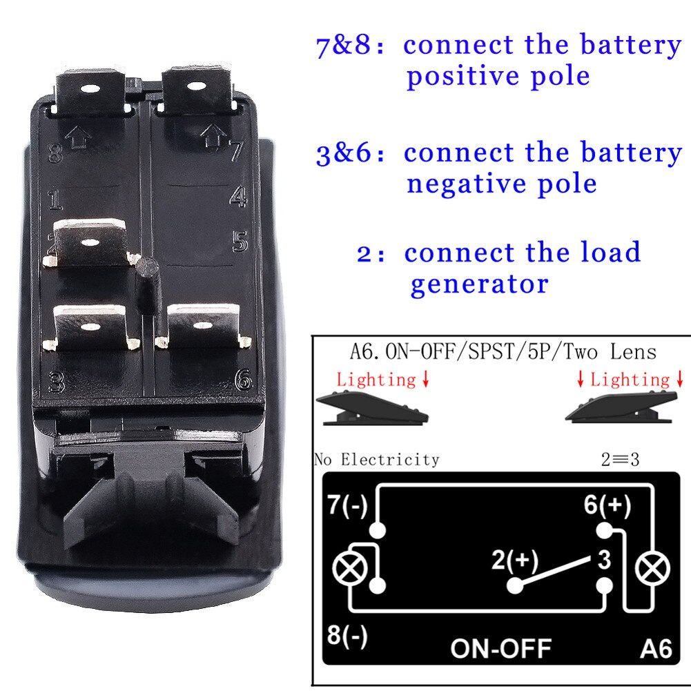 Бутон ROOF LIGHTS ON/OFF 12-24V със Синя Подсветка