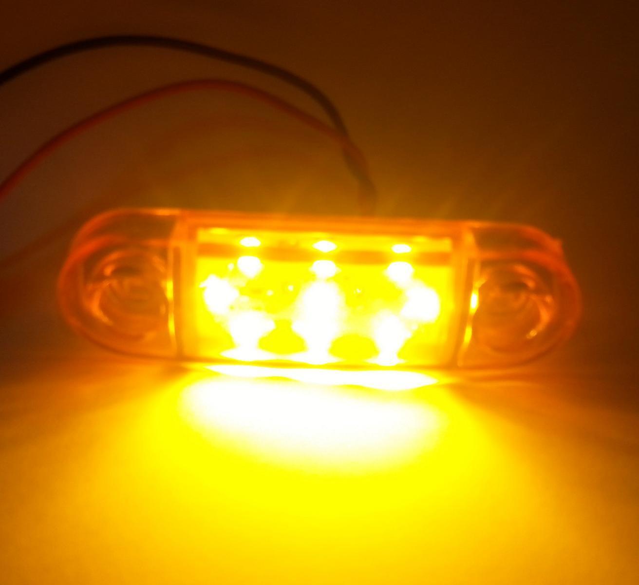 Светодиоден LED маркер габарит 9 диода, 24V, оранжев/жълт