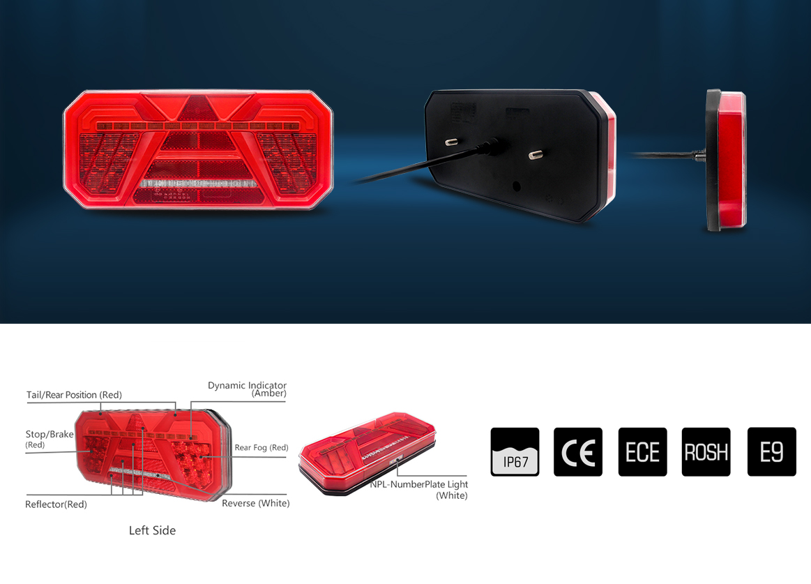 Диодни LED Стопове с Бягащ Мигач и Неон 12V/24V за Камион Бус Ремарке