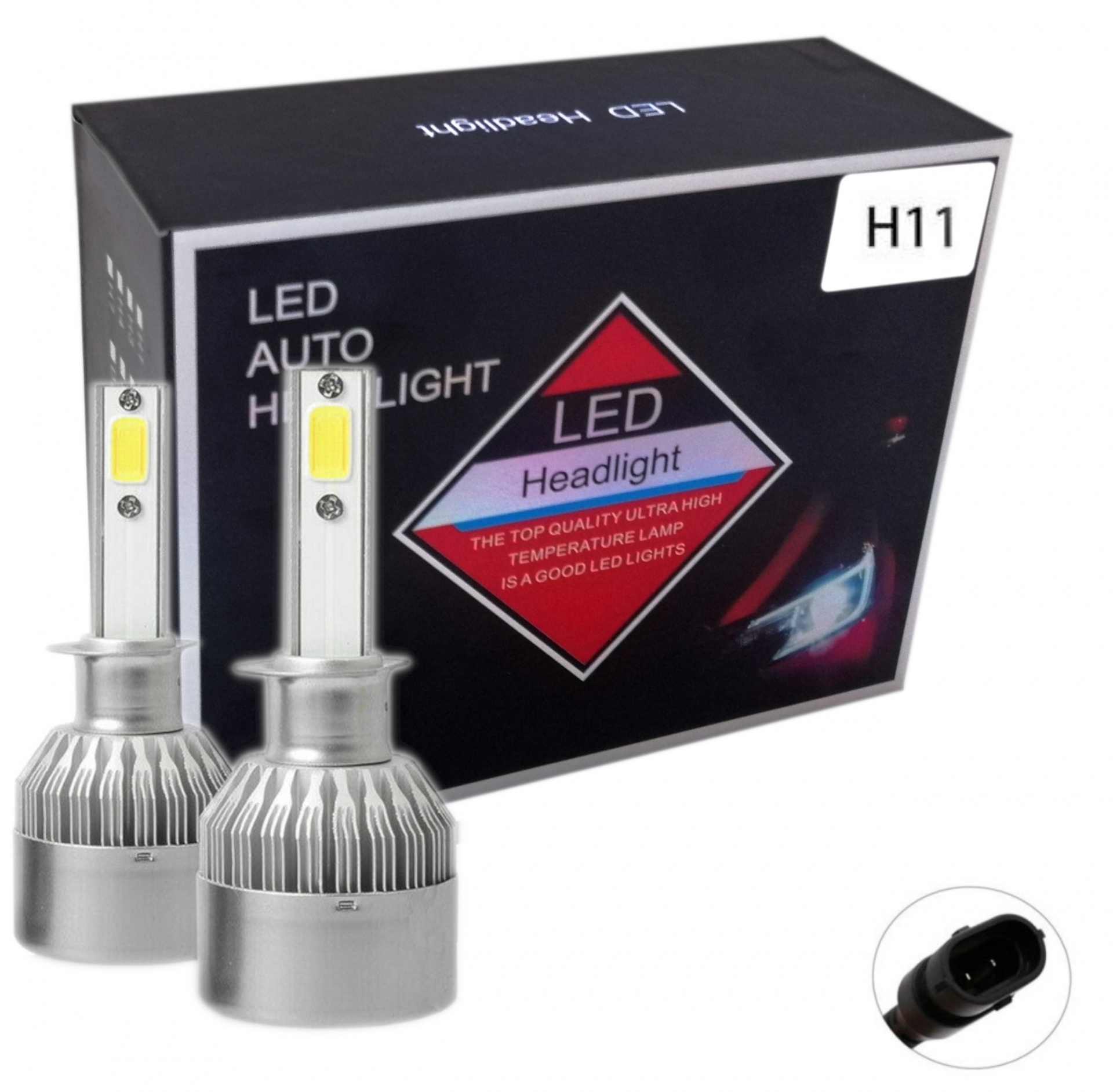 LED Крушки за Фар COB с Вентилатор - 7600lm, 6000K