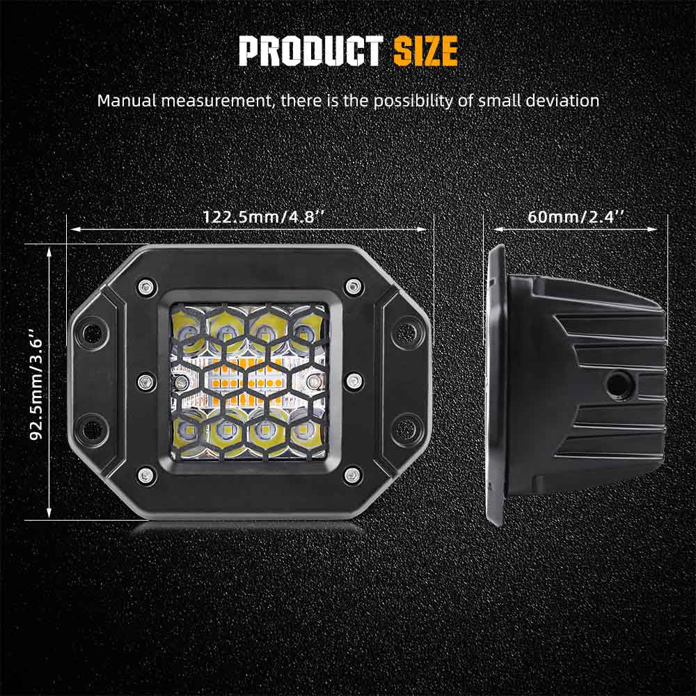 LED Халогени 12-24V Двойна Бяла и Оранжева Светлина Мигащи