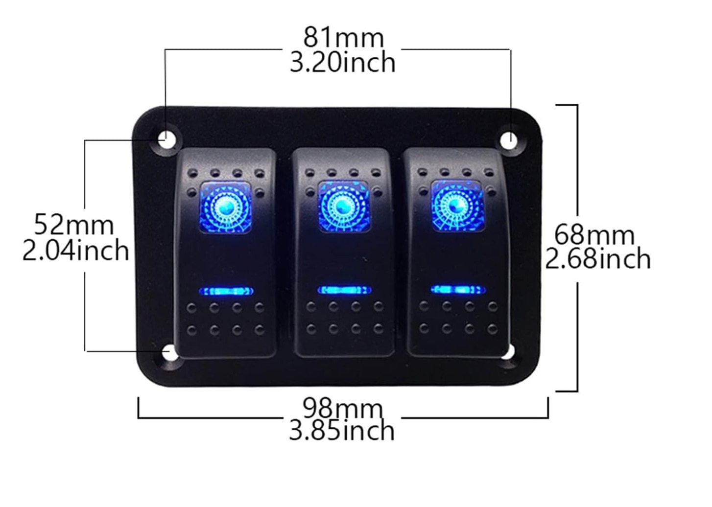 Панел с Бутони 3x за LED, Фарове и Офроуд